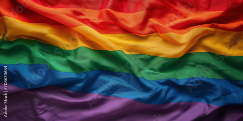 Abstract Banner Celebrating Diversity and Inclusion during Gay Lesbian Pride Month, Featuring the Vibrant Colors of the LGBT Community's Rainbow Flag Inclusive Radiance