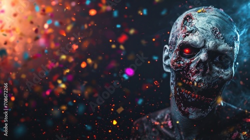Zombie party advertisment background with copy space