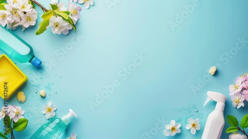 spring cleaning advertisment background with copy space