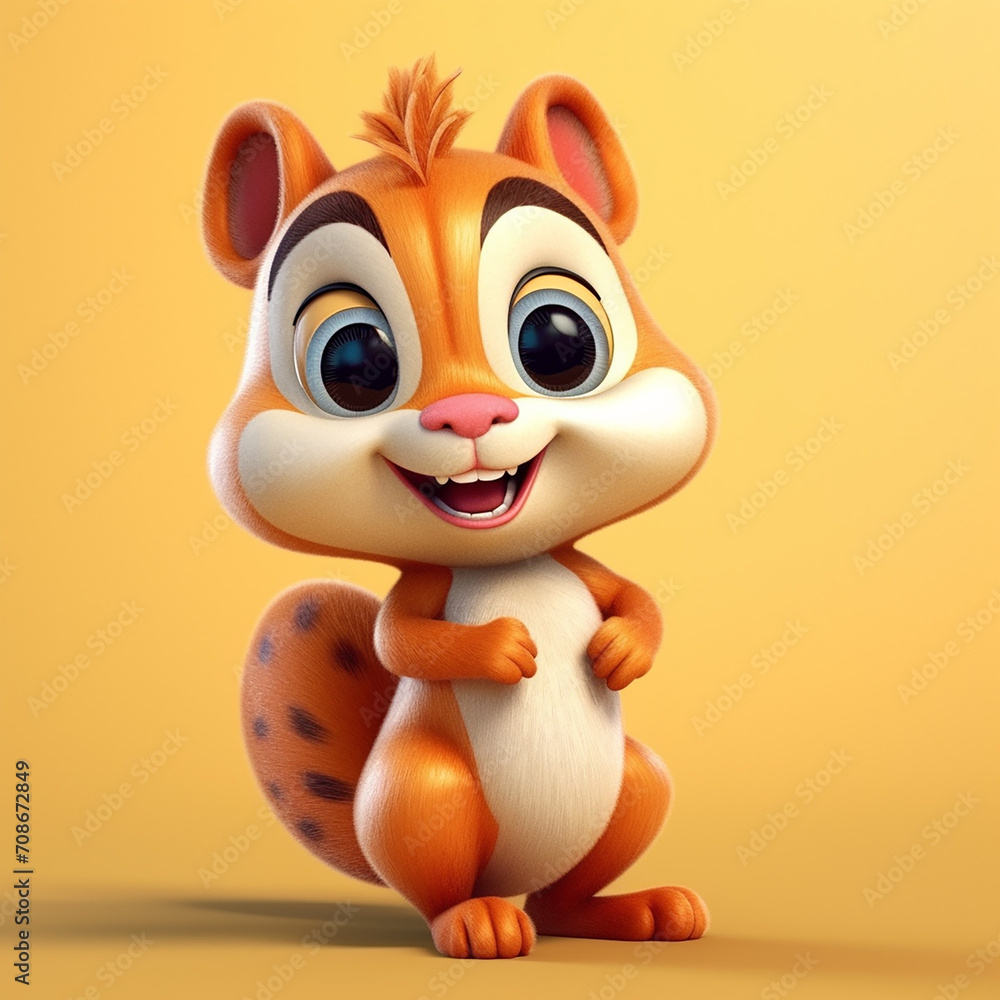 a photo of cartoonish squirrel made with generative AI a photo of cartoonish squirrel made with generative AI