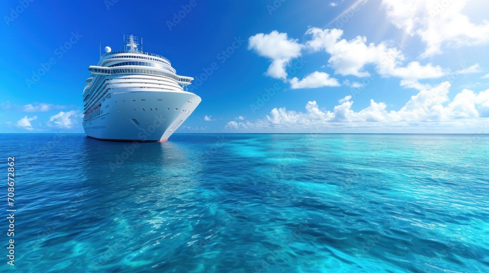 Naklejka premium sea ​​cruise advertisment background with copy space