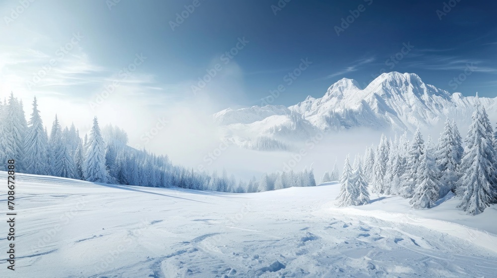 Snowboarding advertisment background with copy space