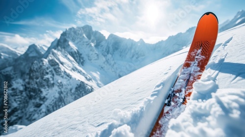 Ski advertisment background with copy space