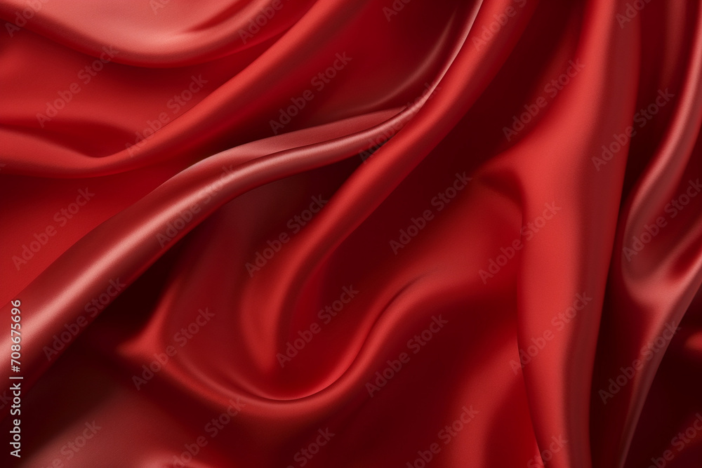 Elegant red silk fabric with a silky sheen Elegant red silk fabric with a silky sheen