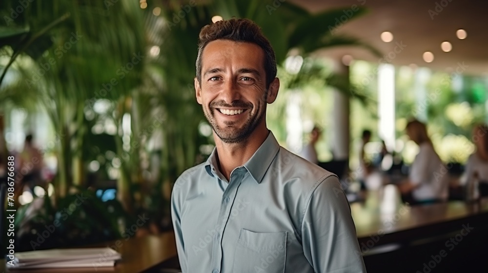 Confident Businessman in Casual Clothing Smiling Confident Businessman in Casual Clothing Smiling