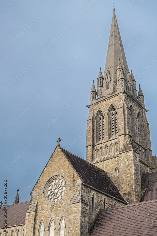 Fototapeta premium St. Mary's Cathedral Church Killarney with copy space for text