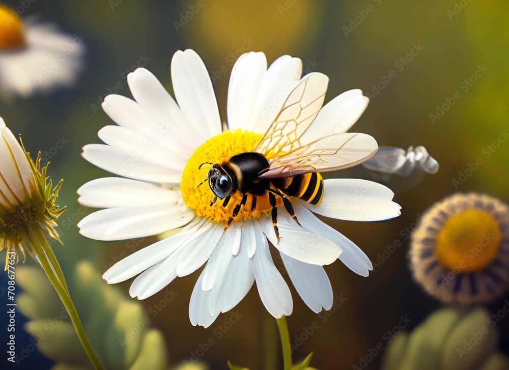 Obraz premium daisy with bee