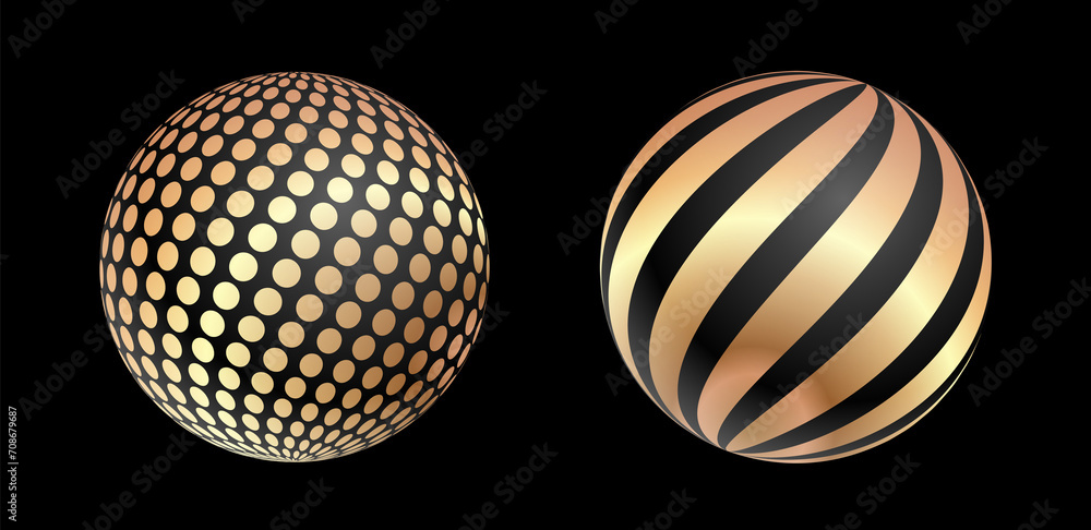 Realistic 3d glass spherical balls on black background. Shining Isolated. Vector. Realistic 3d glass spherical balls on black background. Shining Isolated. Vector.