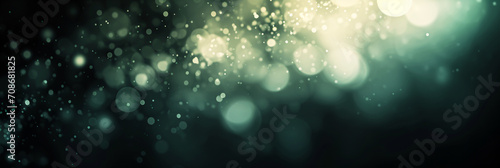 Elegant White and Green Blurred Gradient on Dark Grainy Background with Glowing Light Spot