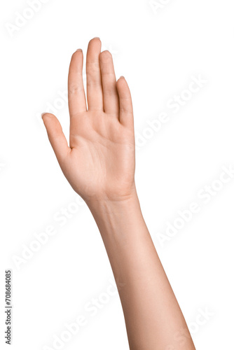 Woman s hand on empty background