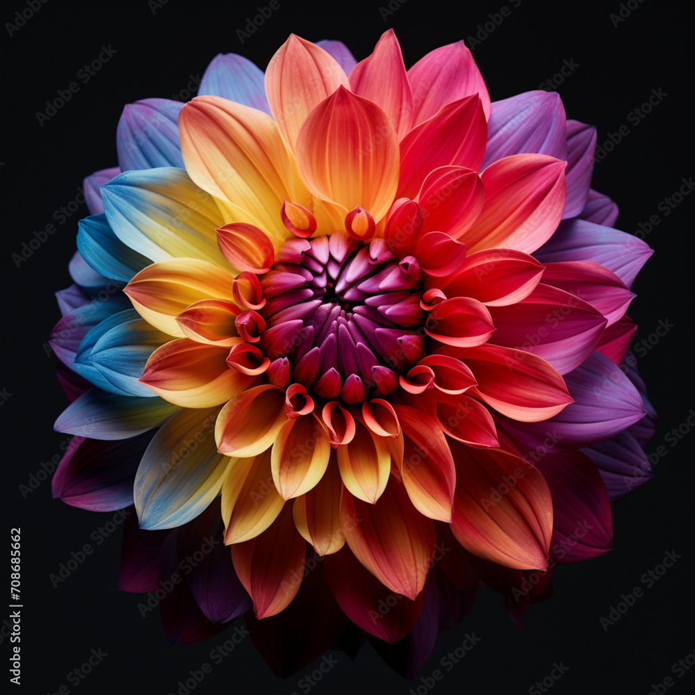 dahlia flower isolated on black dahlia flower isolated on black