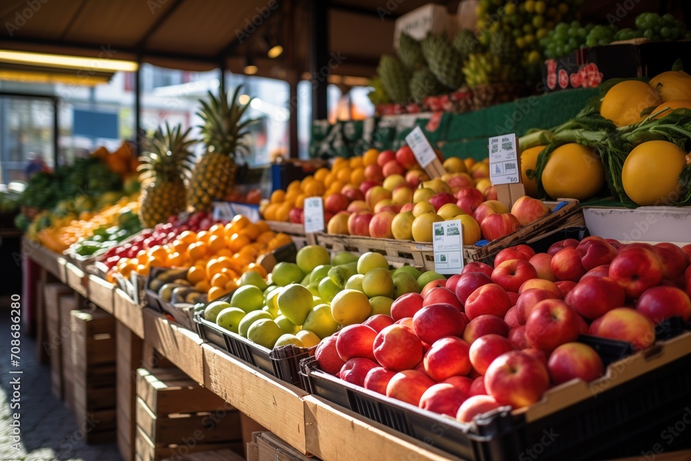 fruit stand at a market