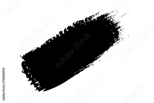 Black brush stroke on empty background