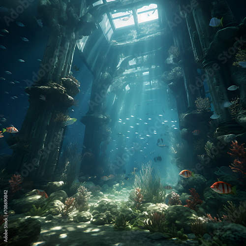 crystal clear abandoned underwater environment with hd image quality © Cikini