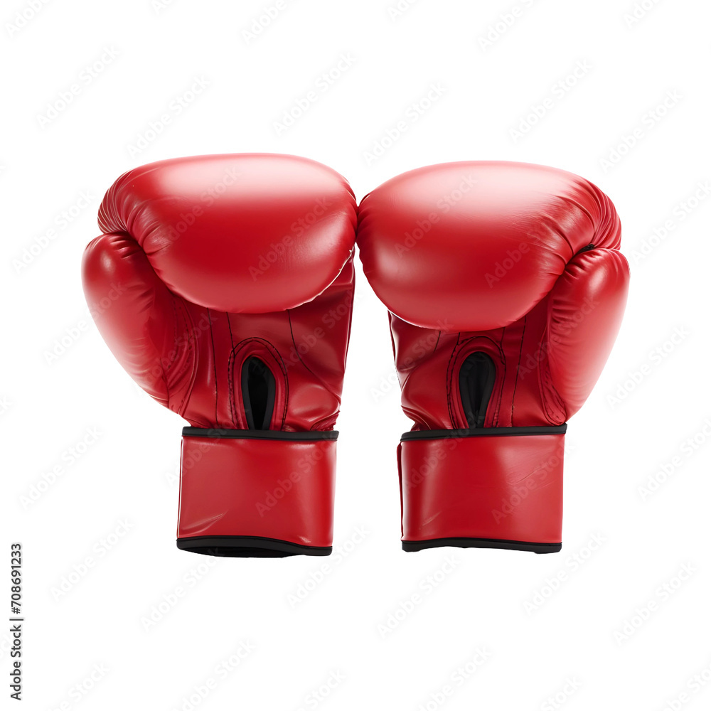 RED_BOXING_GLOVES isolated on transparent and white background