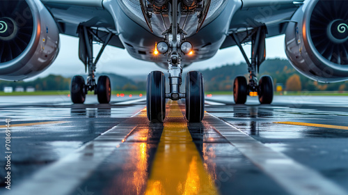 Takeoff and landing of an airplane that captures and mesmerizes the spirit with a beautiful background at speed © Shunia