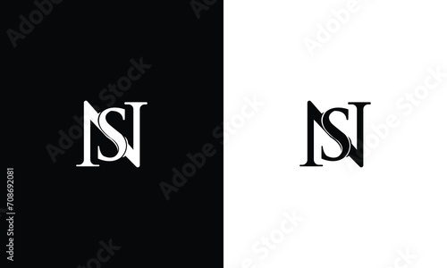 NS N S Letter Logo Alphabet Design Icon Vector Symbol