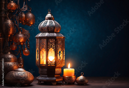 Ramadan kareem background with lantern, Muslim holy month