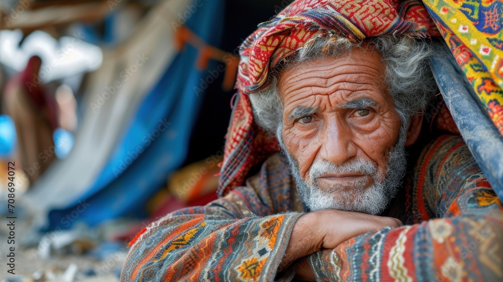 Portrait of a sad old man in Yemen. Portrait of a sad old man in Yemen.