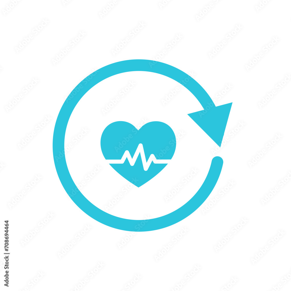 Heart pulse. Lifespan, life cycle icon. From blue icon set. Heart pulse. Lifespan, life cycle icon. From blue icon set.