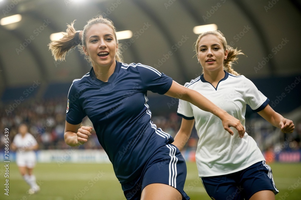 an athlete in an indoor stadium in a victorious and dynamic moment during adrenaline rush with pride an athlete in an indoor stadium in a victorious and dynamic moment during adrenaline rush with pride