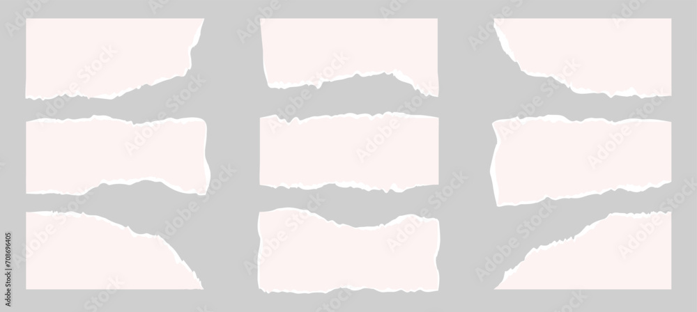 Set of jagged rectangle, torn paper banners vector illustration Set of jagged rectangle, torn paper banners vector illustration