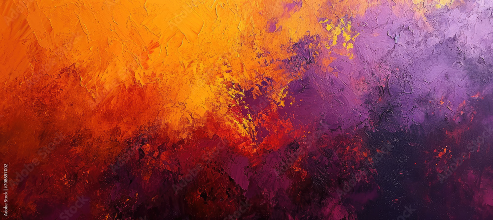 Rustic Texture Harmony, Orange on Purple Background