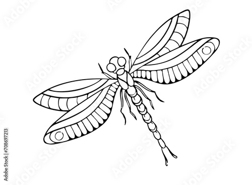 On an white background is there an Fire dragonfly for illutrator