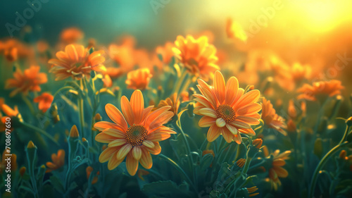 Vibrant Orange Blossoms, Terragen-inspired Serenity © M.Gierczyk