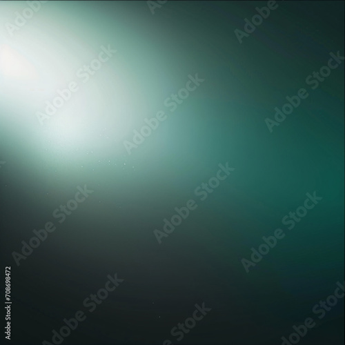 Elegant White and Green Blurred Gradient on Dark Grainy Background with Glowing Light Spot