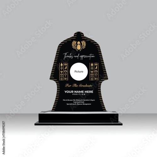 Egypt Mummy Shape Black and Golden Award Design