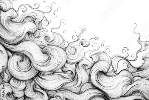 A black and white drawing of a wave. Suitable for various creative projects