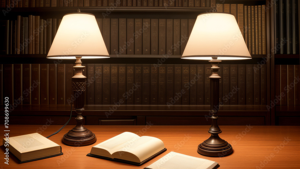 Law Library. Rows of Books and Legal References in a Law Firm Law Library. Rows of Books and Legal References in a Law Firm