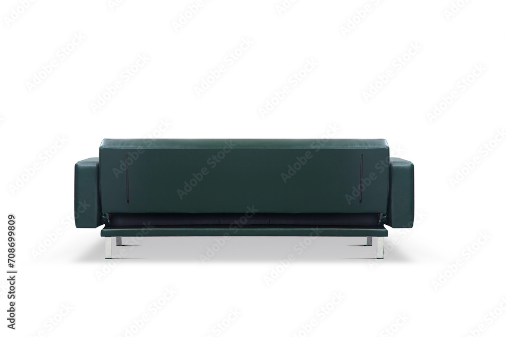 Green leather sofa isolate white background Green leather sofa isolate white background