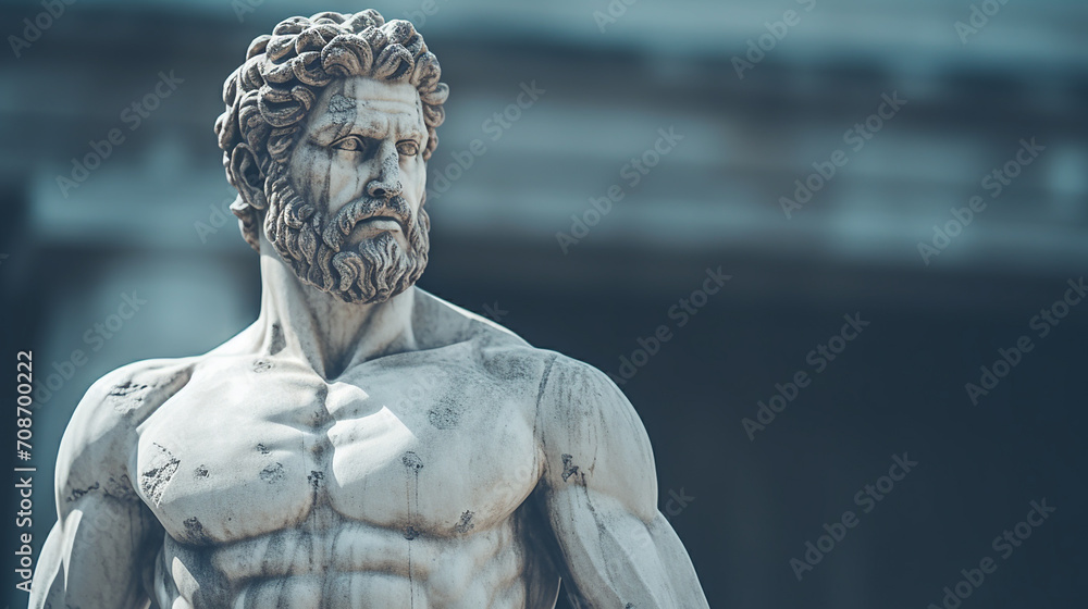 Skulptur Krieger Inspiration Alt Griechisch Philosoph Statue Held Spartaner - obrazy, fototapety, plakaty 