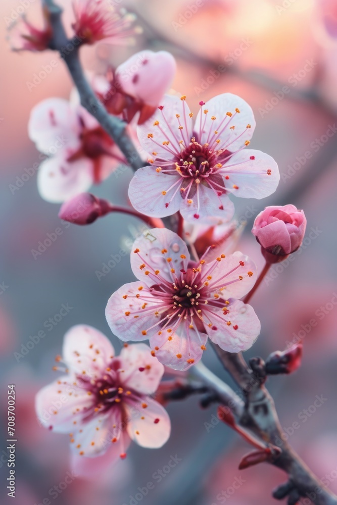 A close-up view of a bunch of flowers growing on a tree. This image can be used to add a touch of natural beauty to any project
