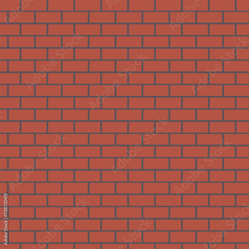Brick wall in Red Color blocks background for design texture, illustration Vector
