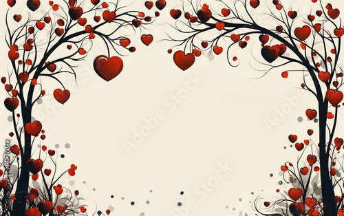 Valentine day background with flowers and empty space for text photo