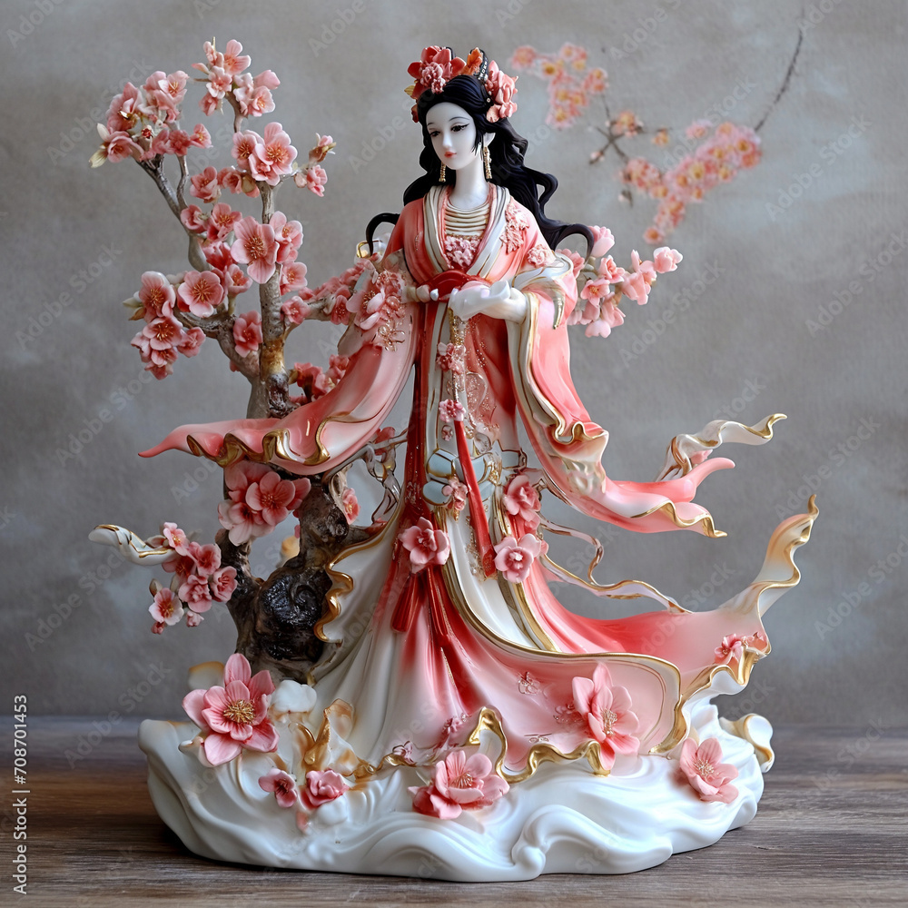 Fototapeta premium 日本神話。コノハナサクヤ姫のフィギュア