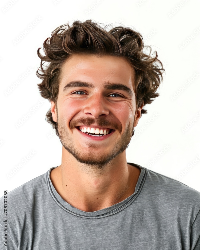 Smiling Man With Curly Hair Smiling Man With Curly Hair