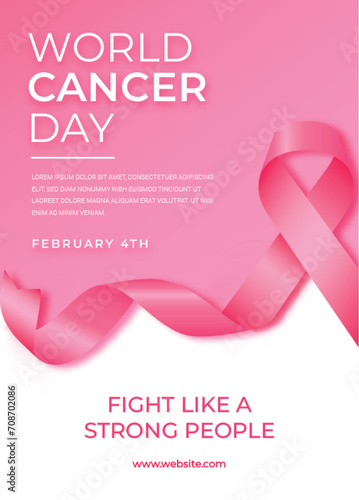 a vector template of world cancer day poster or banner