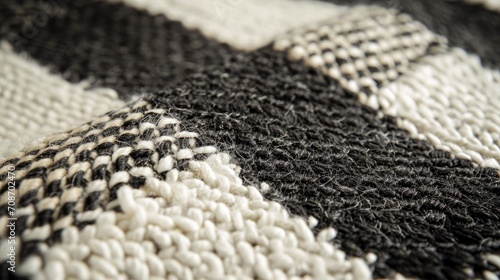 Close Up of Black and White Checkered Blanket