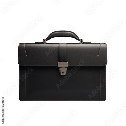 black briefcase isolated on white, png