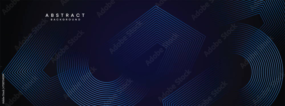 Abstract Dark Blue Waving circles lines Technology Background. Modern gradient with glowing lines shiny geometric shape and diagonal, for brochure, cover, poster, banner, website, header Abstract Dark Blue Waving circles lines Technology Background. Modern gradient with glowing lines shiny geometric shape and diagonal, for brochure, cover, poster, banner, website, header