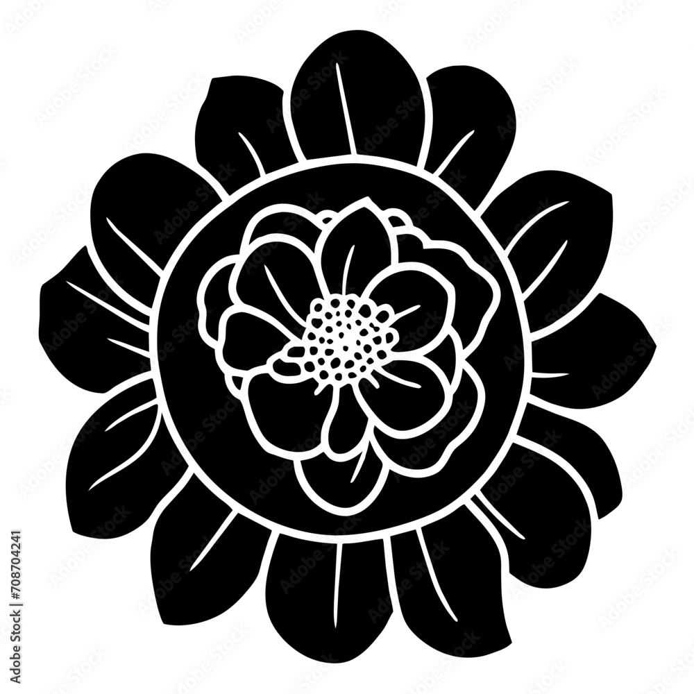 Hand drawn simple flower illustration Hand drawn simple flower illustration