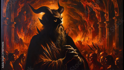 Satan, Satan in hell, Lucifer, Demon, Hell Demon, Asmodeus  photo