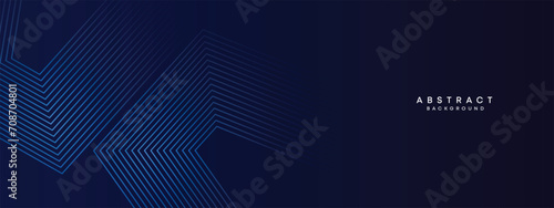 Abstract Dark Blue Waving circles lines Technology Background. Modern gradient with glowing lines shiny geometric shape and diagonal, for brochure, cover, poster, banner, website, header © GraphicEffect