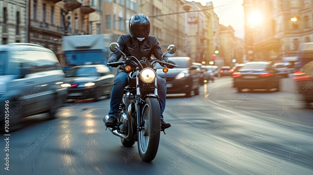 Two-wheel adventures: Motorcyclist in the urban environment