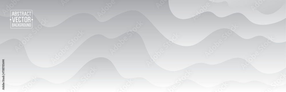Abstract White Vector Background with Waves and Gradient.
