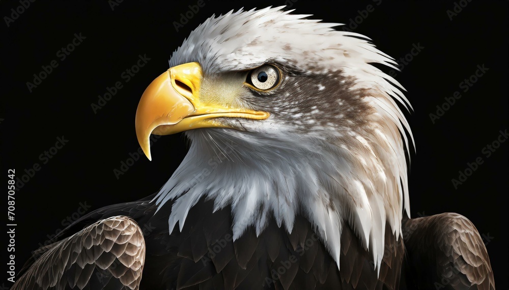 Obraz premium bald eagle with black background